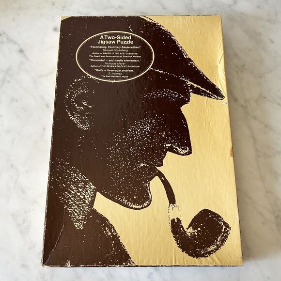 Vintage 1975 Sherlock Holmes 2-Sided Jigsaw Puzzle 500 Pieces 15 x 21 - Complete - Picture 1 of 15